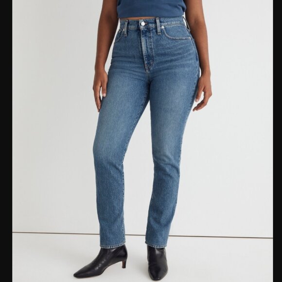Madewell 28 Tall The Curvy Perfect Vintage Jean Tapered Leg Denim Medium Wash - Picture 1 of 10
